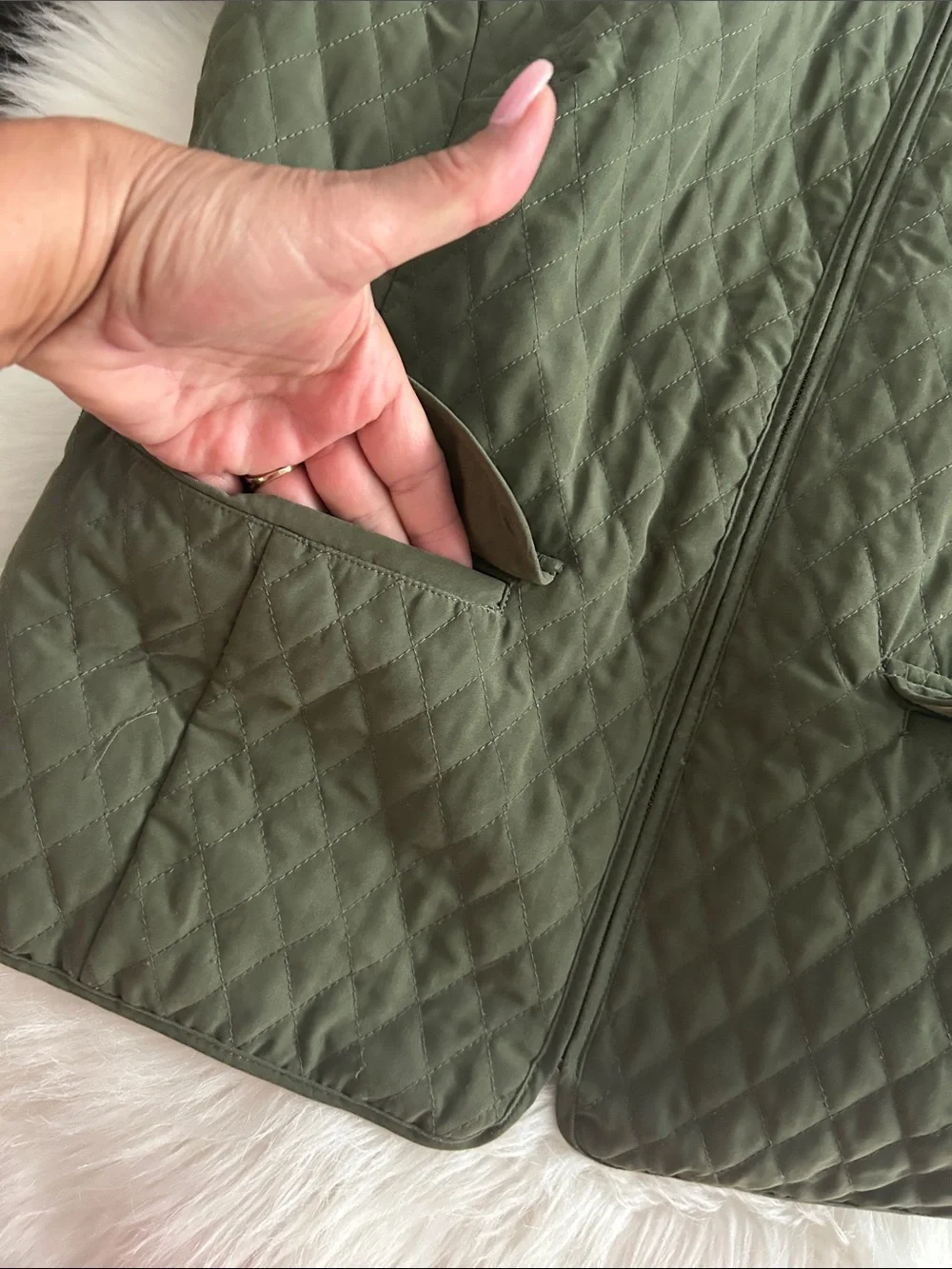 Christopher & Banks Quilted Olive Utility Jacket - Picture 9 of 9